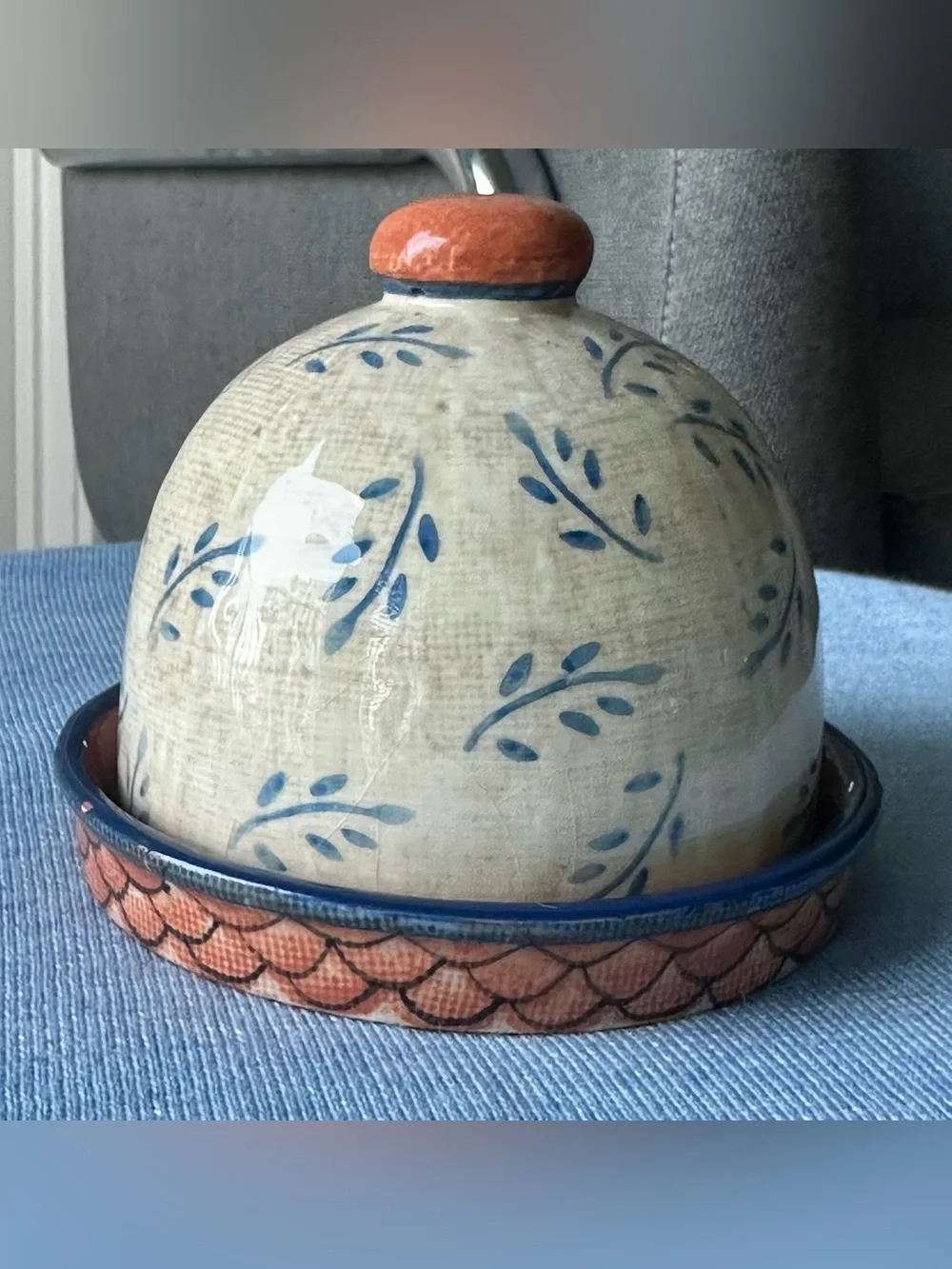 Vintage Kate McRostie Tuscan Ceramic Butter Dish Cottagecore Kitchen Decor 2004